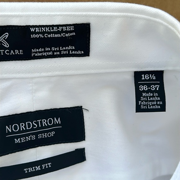 Smartcare™ Wrinkle Free Herringbone Trim Fit Dress Shirt - Picture 7 of 12